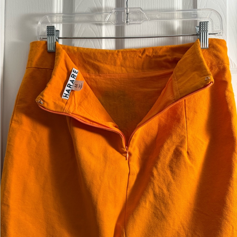 Anthropologie - Harare Bright Orange Embroidered Skirt! Gorgeous - Picture 7 of 10